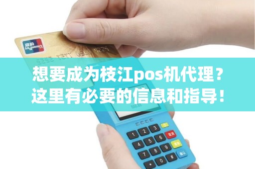 想要成为枝江pos机代理？这里有必要的信息和指导！