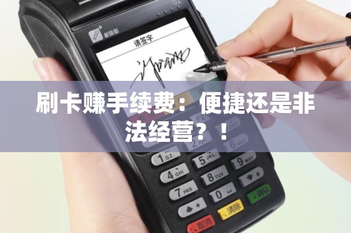 刷卡赚手续费：便捷还是非法经营？！
