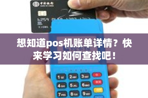 想知道pos机账单详情？快来学习如何查找吧！