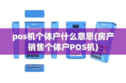 pos机个体户什么意思(房产销售个体户POS机)