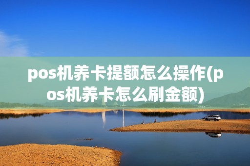pos机养卡提额怎么操作(pos机养卡怎么刷金额)