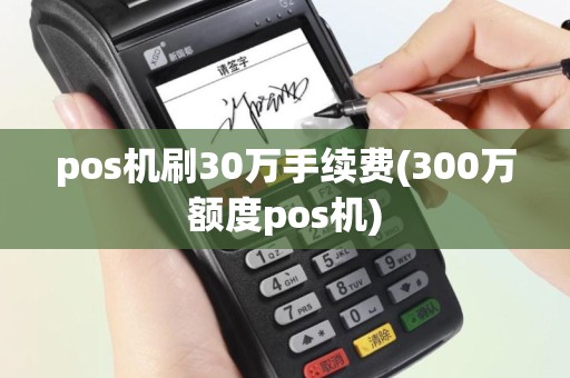 pos机刷30万手续费(300万额度pos机)