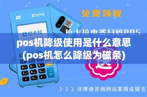 pos机降级使用是什么意思(pos机怎么降级为磁条)