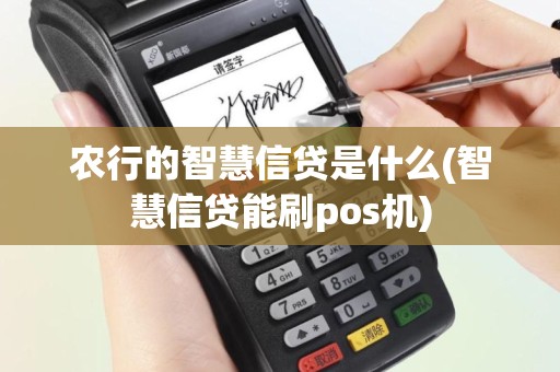 农行的智慧信贷是什么(智慧信贷能刷pos机)