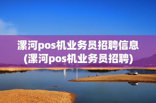 漯河pos机业务员招聘信息(漯河pos机业务员招聘)