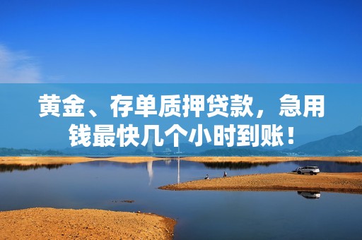 黄金、存单质押贷款，急用钱最快几个小时到账！