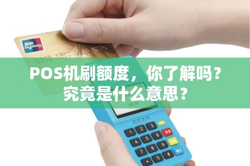 POS机刷额度，你了解吗？究竟是什么意思？
