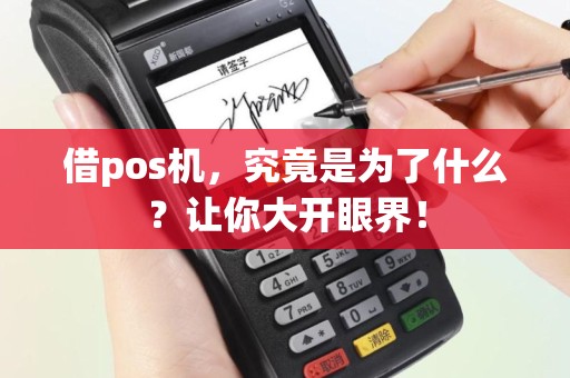 借pos机，究竟是为了什么？让你大开眼界！